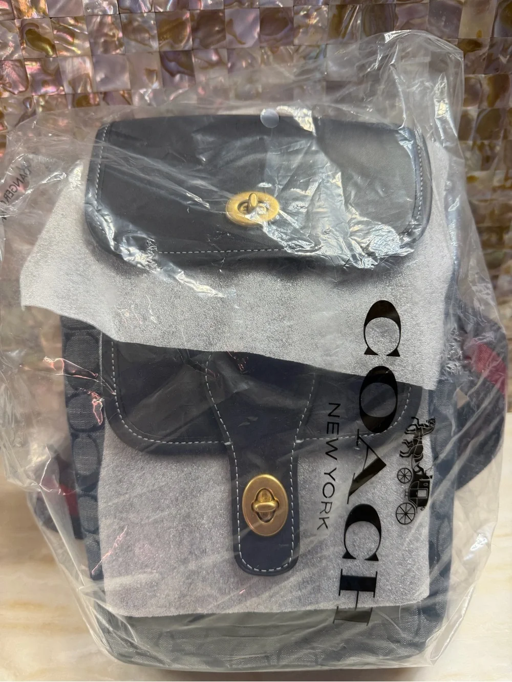 Brand-new Coach Heritage Pack in Signature Chambray, style C4031
